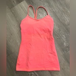 Lululemon Bright Coral Power Y Tank